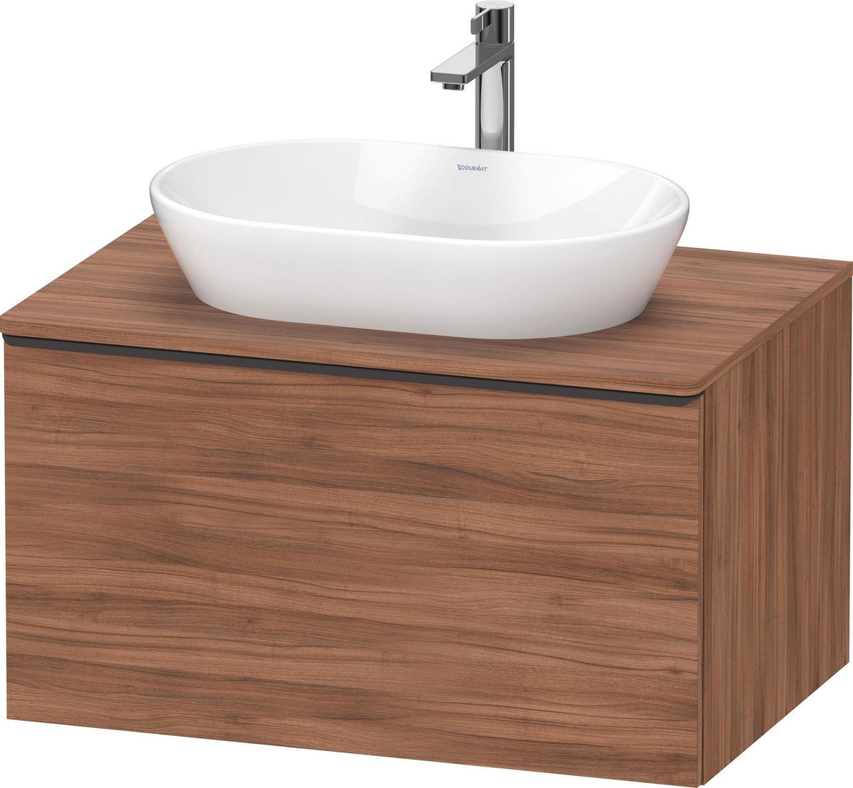DURAVIT D-Neo Konsolenwaschtischunterbau 800 mm betongrau matt mit Bronze-Griff und Soft-Close-Auszug