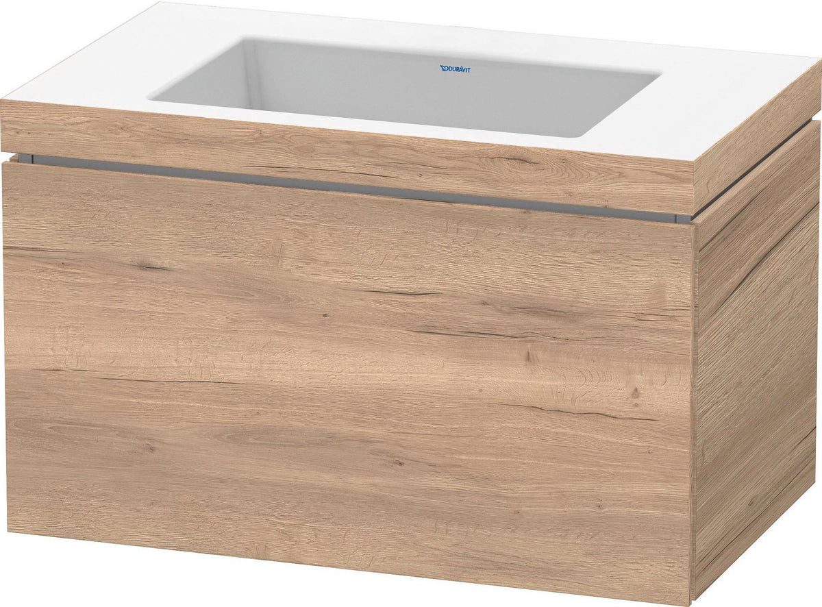 Duravit L-Cube Waschtischset 800 mm mit Vero Air, Amerik. Nussbaum, wandhängend, c-bonded