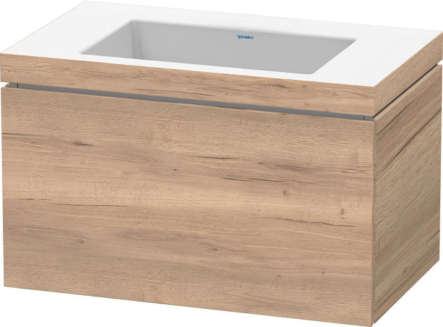 Duravit L-Cube Waschtischset 800 mm mit Vero Air, Amerik. Nussbaum, wandhängend, c-bonded