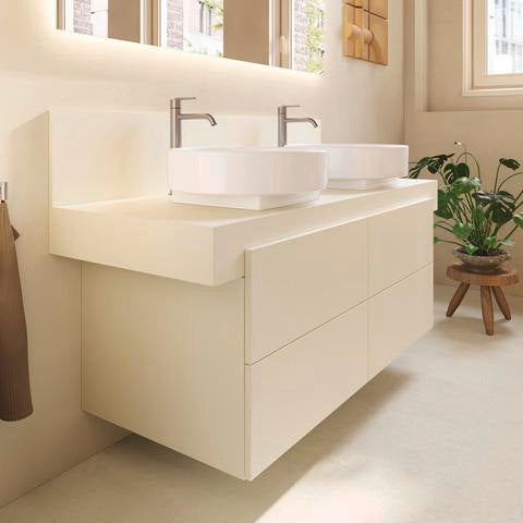 DURAVIT Balcoon Konsole 1400 mm mit Ausschnitt links – Elfenbein Matt
