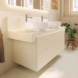 DURAVIT Balcoon Konsole 1400 mm mit Ausschnitt links – Elfenbein Matt