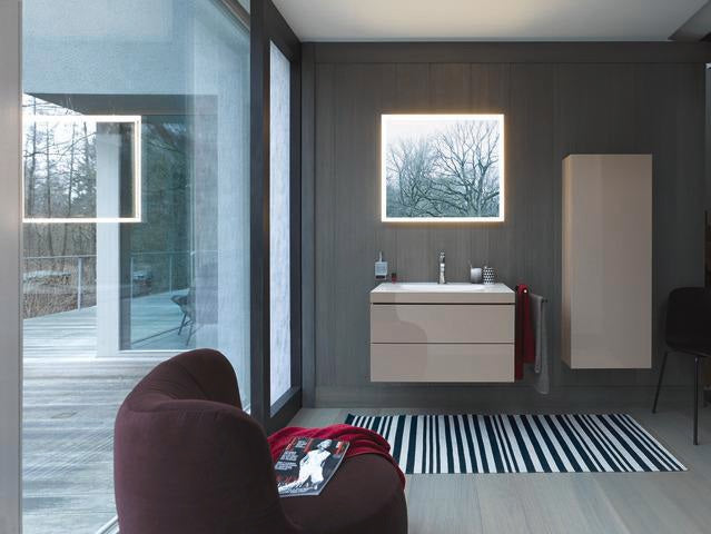 DURAVIT Karree Seifenspender Chrom – Flüssigseifenspender mit Glasbehälter und Messinghalterung