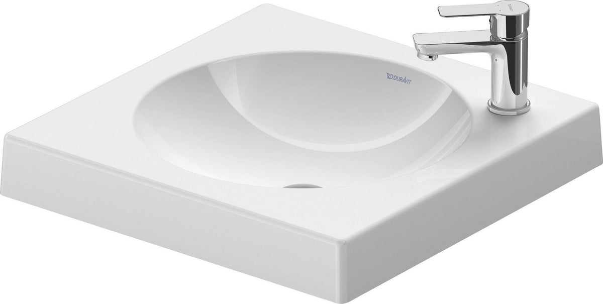 Duravit Aufsatzbecken Architec 500 mm, weiß, geschliffen, ohne Überlauf, mit Hahnlochbank links