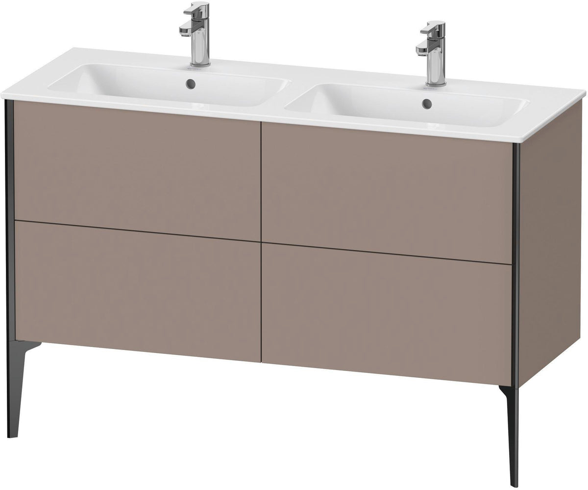 DURAVIT XViu Waschtischunterbau bodenstehend 1280 mm, 4 Auszüge, weiß matt – Tip-On