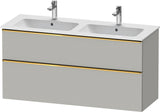 Duravit D-Neo Waschtischunterbau 1280 mm betongrau matt – wandhängend, 1 Auszug, Bronze Griff