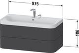 Duravit Waschtischset Happy D.2 Plus 975x490mm ein Hahnloch taupe supermatt