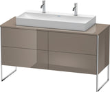Duravit XSquare Waschtischunterbau 1400 mm betongrau matt mit 4 Auszügen und Tip-On-Technik