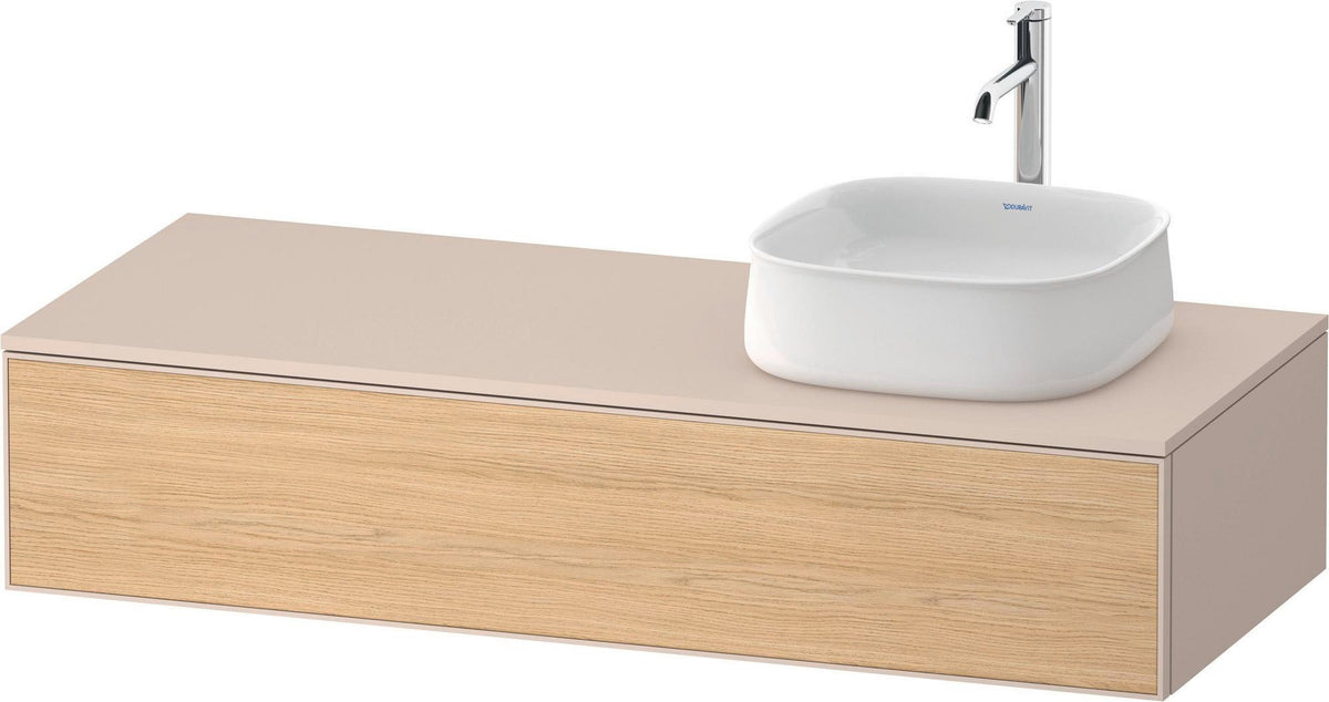 Duravit Zencha Konsolen-Waschtischunterbau 1300 mm Eiche Anthrazit mit Auszug