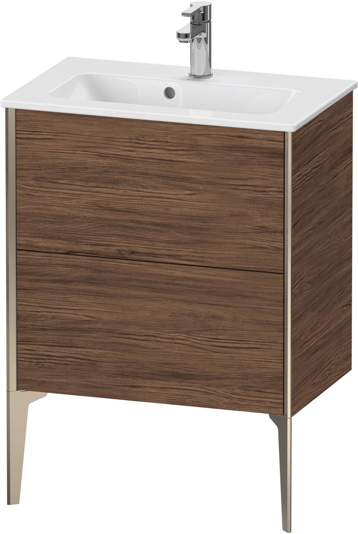 Duravit XViu Waschtischunterbau bodenstehend 610 mm, 2 Auszüge, champagner matt/weiß matt