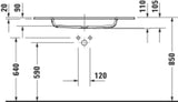DURAVIT Sivida Möbelwaschtisch 620 mm DuroCast Plus Weiß Seidenmatt ohne Überlauf