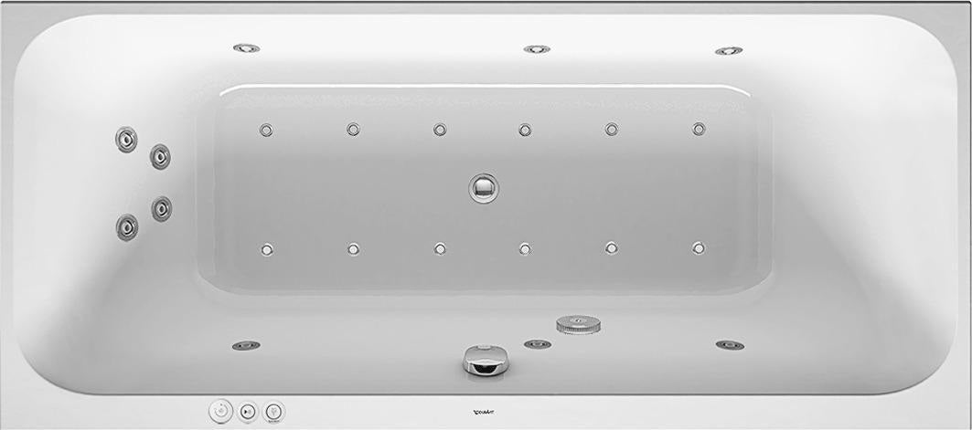 DURAVIT Happy D.2 Whirlwanne 1800x800mm, Einbau, Air-System, 2 Rückenschrägen, Weiß