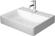 DURAVIT DuraSquare Waschtisch 600 mm, ohne Überlauf, mit Hahnlochbank, weiß – rechteckiges Design