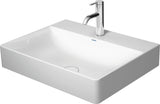 DURAVIT DuraSquare Waschtisch 600 mm, ohne Überlauf, mit Hahnlochbank, weiß – rechteckiges Design