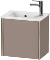 DURAVIT XViu Waschtischunterbau wandhängend 410 mm, 1 Tür rechts, champagner matt/basalt matt