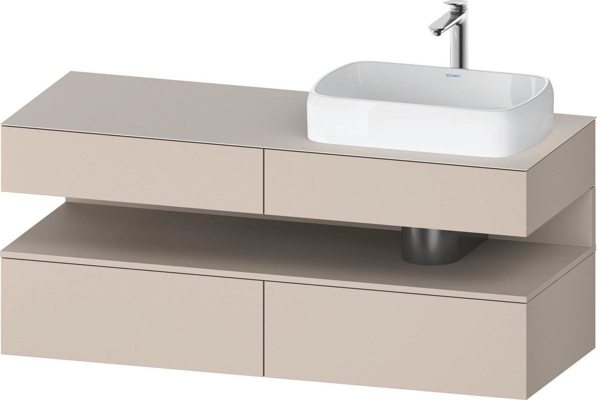 DURAVIT Qatego Konsolenwaschtischunterbau 1400 mm Weiß Matt Eiche Schwarz Matt wandhängend