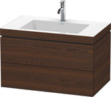 Duravit L-Cube c-bonded Waschtischset 800 mm Nussbaum gebürstet mit 2 Schubkästen