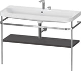 Duravit Happy D.2 c-shaped Waschtischset 1175 mm mit Metallkonsole und Waschschüssel