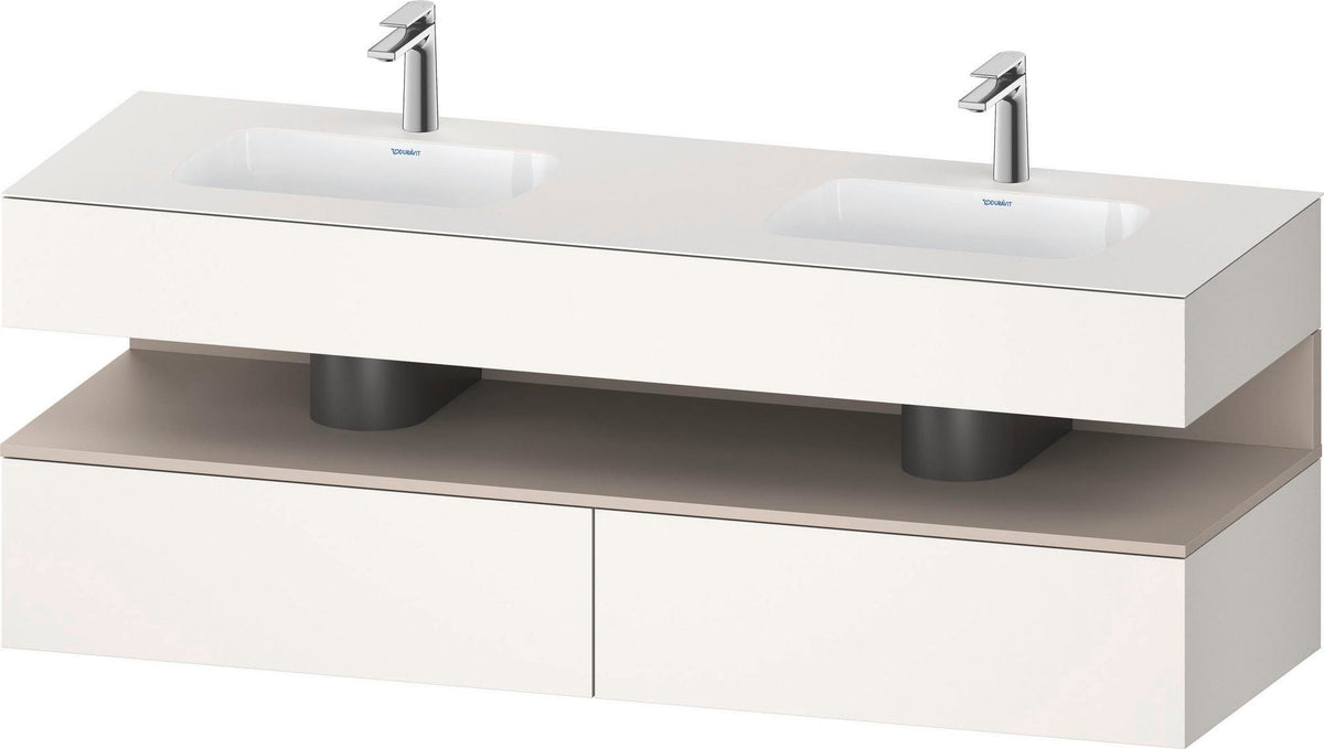 DURAVIT Qatego Studio F. A. Porsche Waschtischset 1600 mm mit Konsolenwaschtischunterbau, 2 Auszüge