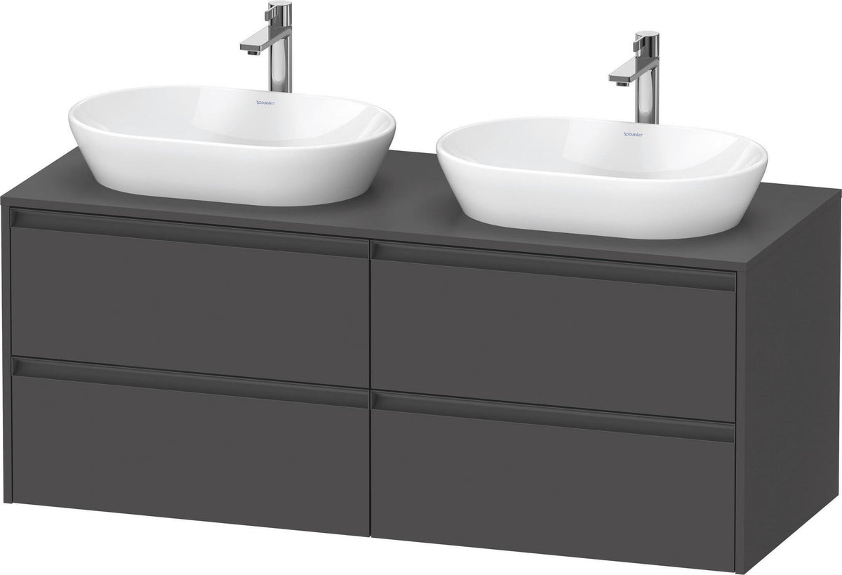 Duravit Ketho.2 Waschtischunterbau 1400 mm betongrau matt mit 4 Schubkästen
