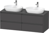 Duravit Ketho.2 Waschtischunterbau 1400 mm betongrau matt mit 4 Schubkästen
