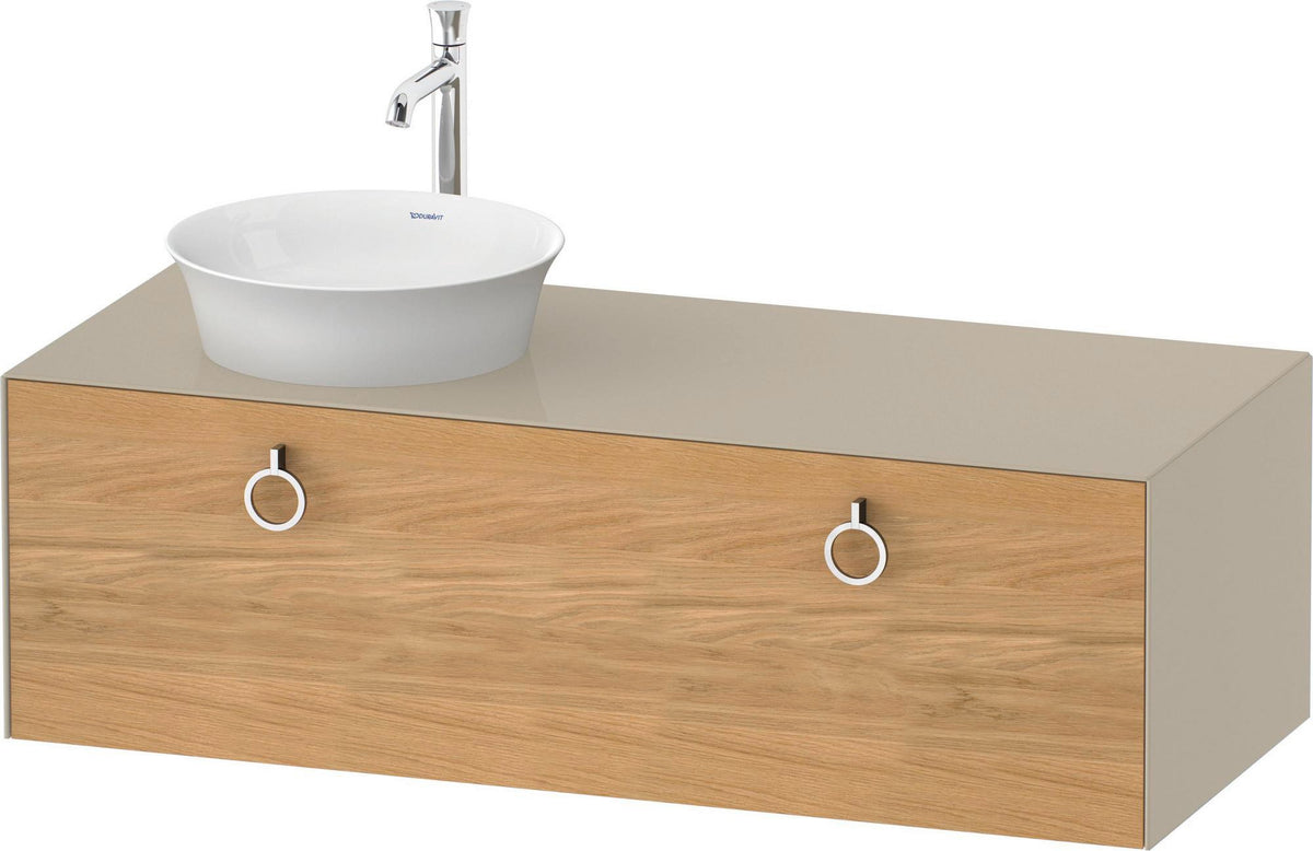 DURAVIT White Tulip Waschtischunterbau 1300 mm, 1 Auszug, Nussbaum/Taupe Hochglanz, wandhängend