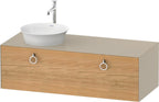 eiche natur massiv / taupe hochglanz / links