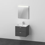 DURAVIT XBase Möbel-Set 630 mm mit Waschtisch, Unterbau, 2 Schubladen & Spiegel – Weiß Glänzend