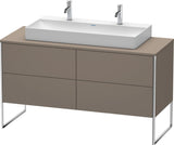 Duravit XSquare Waschtischunterbau 1400 mm betongrau matt mit 4 Auszügen und Tip-On-Technik