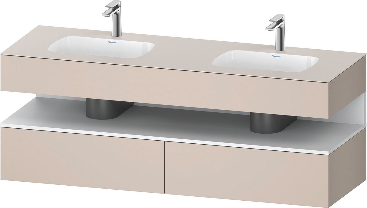 DURAVIT Qatego Studio F. A. Porsche Waschtischset 1600 mm mit Konsolenwaschtischunterbau, 2 Auszüge