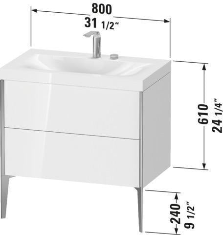 Duravit Möbelwaschtischset XVIU 800x480mm Chaos mit Möbelwaschtisch Viu und Unterbau