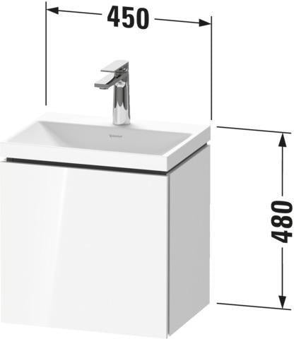 DURAVIT L-Cube c-shaped Waschtischset 450x350x480 mm Dolomiti Grau Hochglanz, 1 Tür, wandhängend