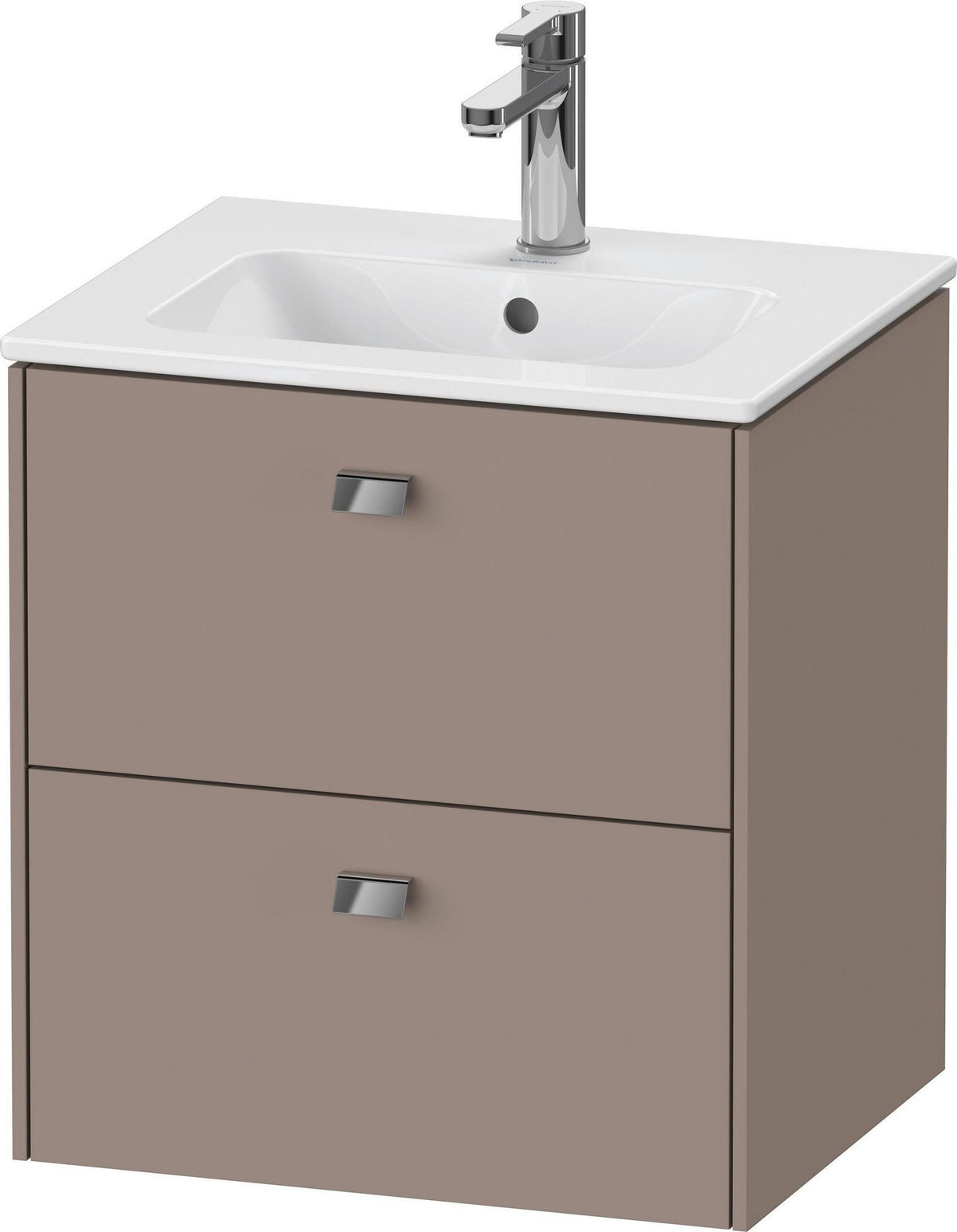 DURAVIT Brioso Waschtischunterbau 553x520x419 mm, 2 Schubkästen, Weiß Matt, Griff Chrom