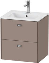 DURAVIT Brioso Waschtischunterbau 553x520x419 mm, 2 Schubkästen, Weiß Matt, Griff Chrom
