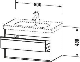 DURAVIT Waschtischunterbau Ketho wandhängend 800 mm, 2 Schubkästen, weiß matt, für D-Code 034285