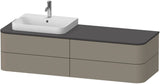 DURAVIT Happy D.2 Konsolenwaschtischunterbau 1600 mm taupe supermatt mit Tip-on und LED