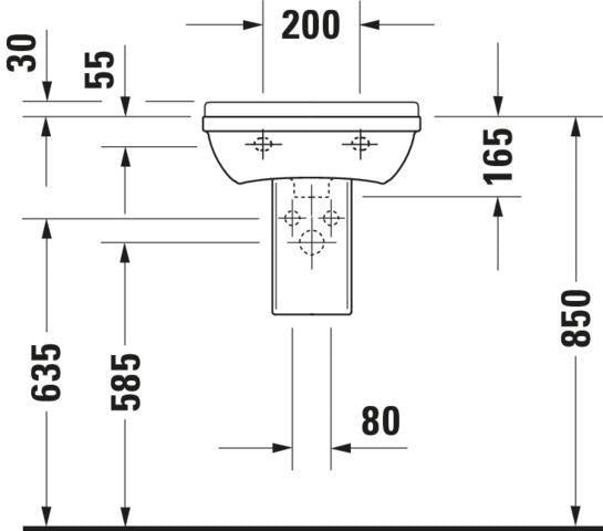 DURAVIT Handwaschbecken Starck 3 450 mm mit Überlauf, 1 Hahnloch, weiß