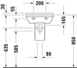 DURAVIT Handwaschbecken Starck 3 450 mm mit Überlauf, 1 Hahnloch, weiß
