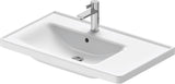 Duravit Waschtisch D-Neo 800 mm weiß mit Überlauf, Becken links, Hahnlochbank, Wandmontage