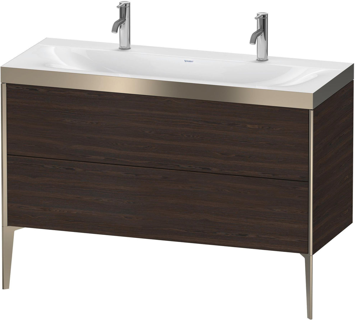 DURAVIT XViu c-bonded Waschtischunterbauset 1200 mm Nussbaum Champagner matt 2 Auszüge