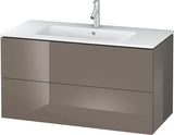 Duravit L-Cube Waschtischunterbau 1020 mm taupe matt – wandhängend, 2 Schubkästen, Tip-On