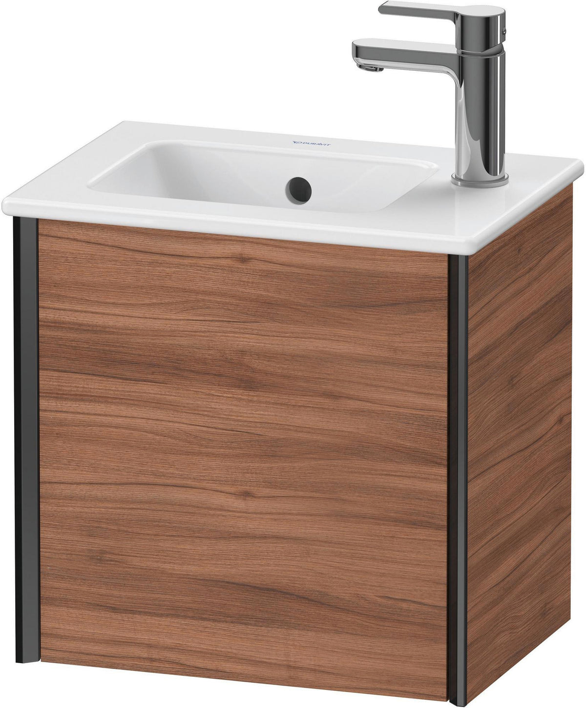 DURAVIT XViu Waschtischunterbau wandhängend 410 mm Nussbaum dunkel matt, 1 Tür links