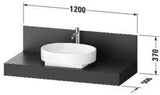 DURAVIT Balcoon Konsole 1200x550x370 mm mit Ausschnitt mittig, Lava Struktur, ohne Beleuchtung