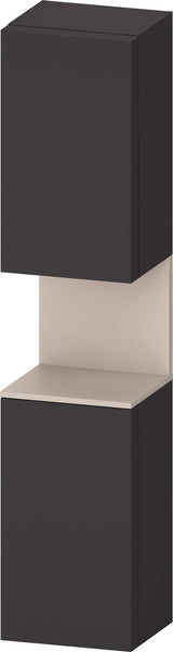 DURAVIT Qatego Hochschrank 400 mm, 2 Türen, weiß Hochglanz, Eiche Schw. Matt