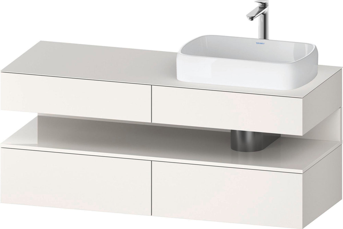 DURAVIT Qatego Konsolenwaschtischunterbau 1400 mm Weiß Matt Eiche Schwarz Matt wandhängend