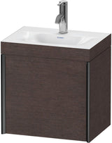 DURAVIT XViu Waschtischunterbauset mit 1 Tür, 460x450x330 mm, schwarz matt/Eiche, wandhängend