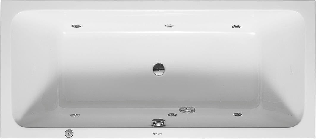 Duravit D-Code Whirlwanne 1800x800mm Einbau, Acryl, 2 Rückenschrägen, Jet Project, Weiß