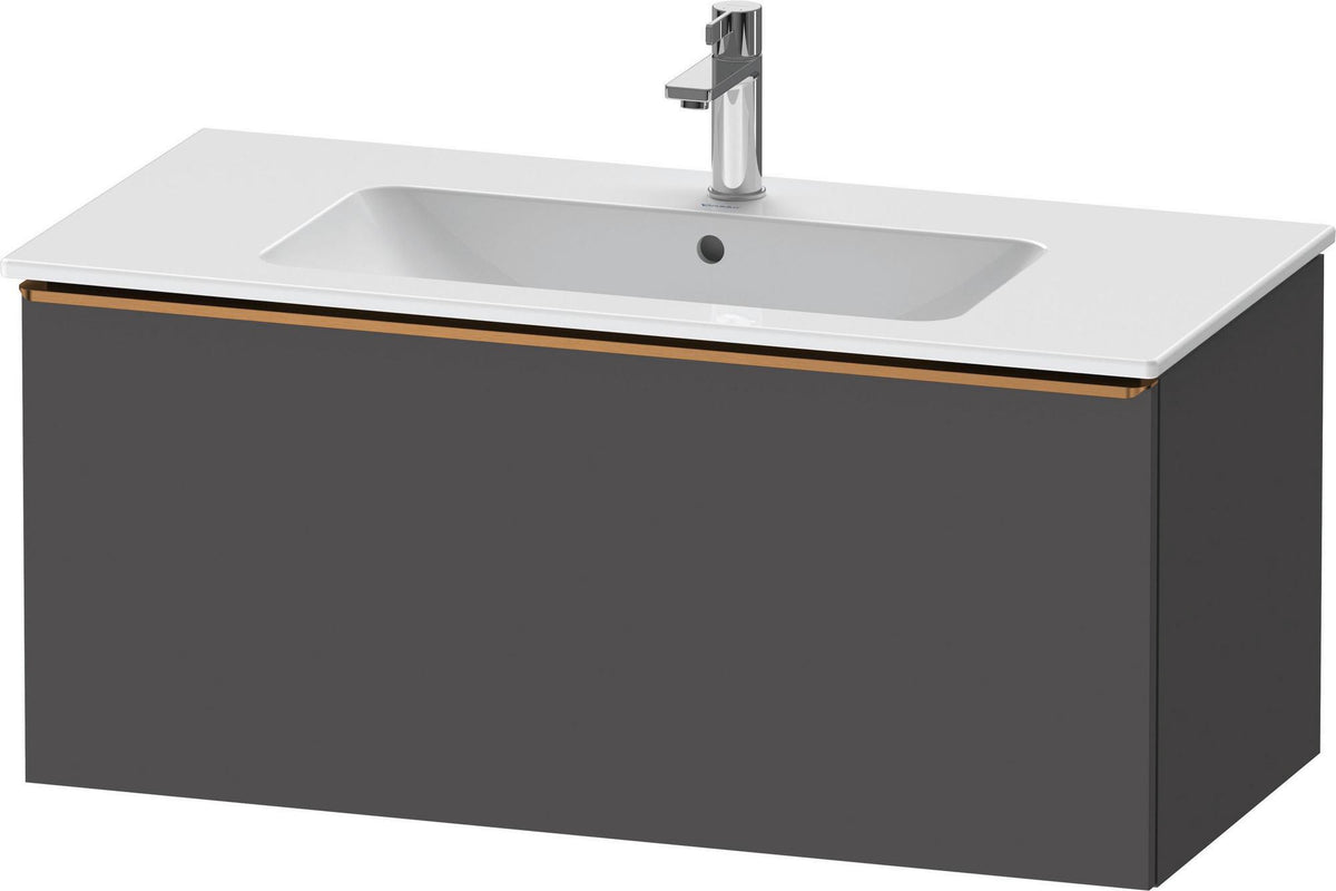 Duravit D-Neo Waschtischunterbau 1010 mm, 1 Auszug, Weiß Matt, Griff Bronze Gebürstet, Wandhängend