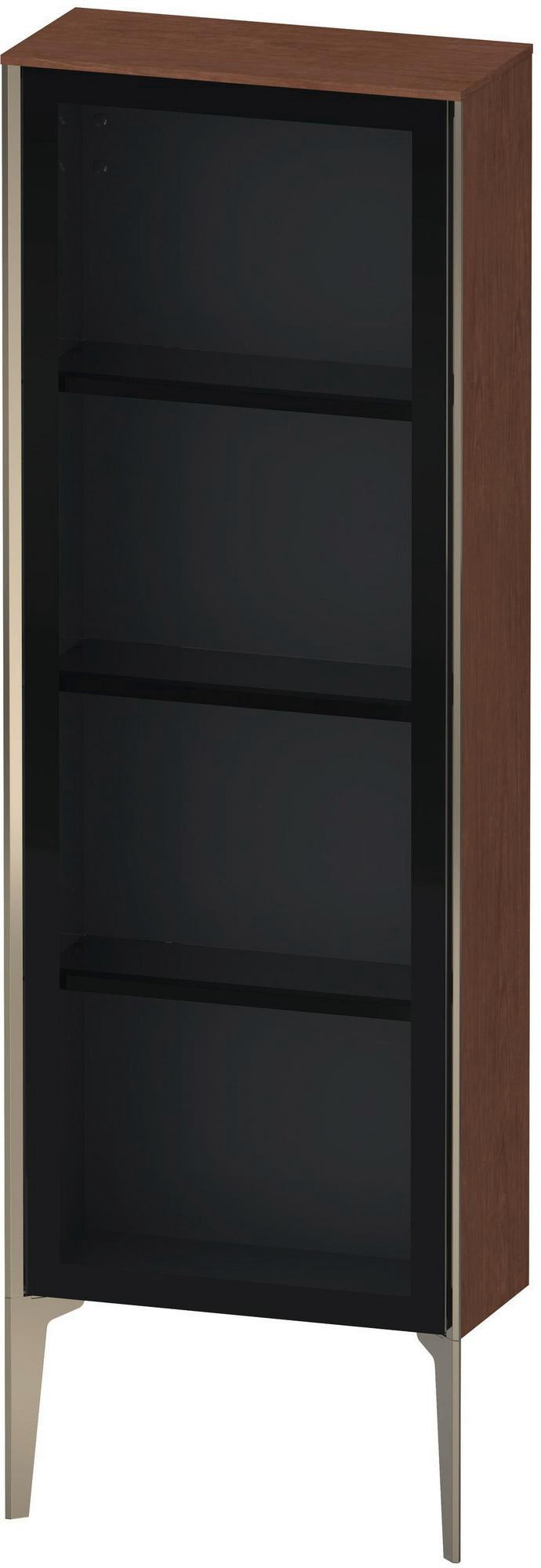 Duravit Halbhochschrank XViu Glastür 1330 mm Amerikanischer Nussbaum matt – Wandhängend mit Tip-on