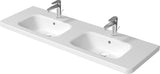 DURAVIT DuraStyle Doppelwaschtisch 1400 mm mit Überlauf und je 1 Hahnloch, weiß