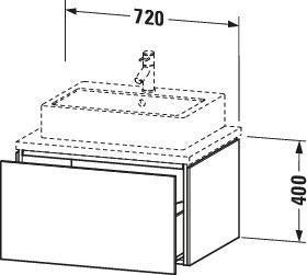 Duravit L-Cube Konsolenwaschtischunterbau 720 mm Amerikanisch Nussbaum mit 1 Auszug